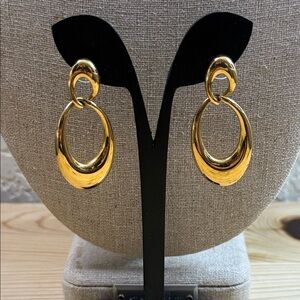 Napier Gold Double Hoop Earrings vintage